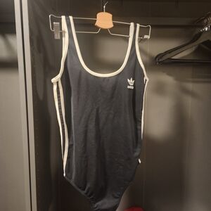 Adidas Black Bodysuit with White Trim